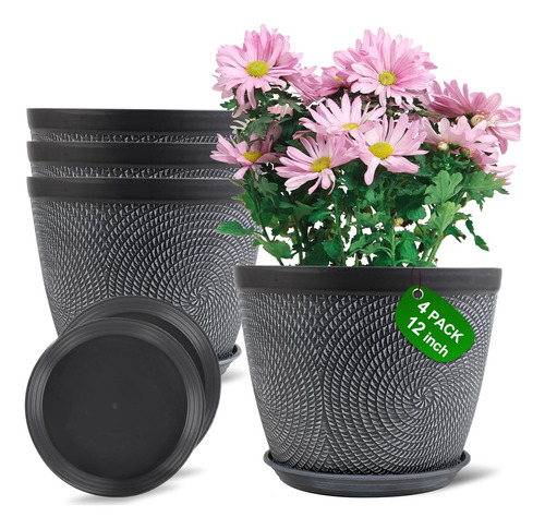 Maceta Grande Quarut De 12 Pulgadas Para Plantas De Interior