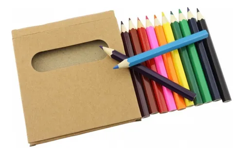 Set X 12 Colores Pequeños En Madera Escolar X 10 Unids
