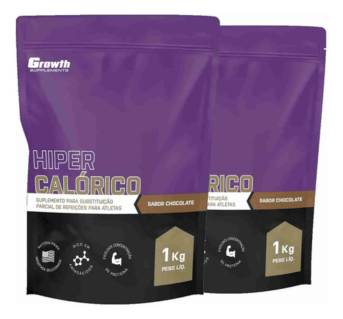Hipercalórico Massa 1kg Original Growth Kit 2x Sacos