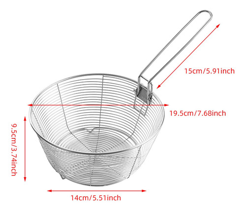 Cesta De Frito De Acero Inoxidable Chips De Tamizas Mini S