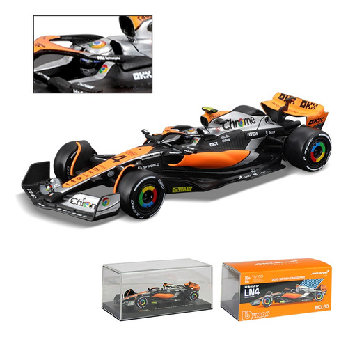 Bburago 1:43 2023 F1 Mclaren Mcl60 #4 Lando Norris Modelo F1 Color Naranja