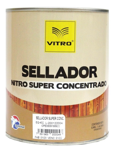 Sellador Vitro Super Concentrado 1/4 De Galon