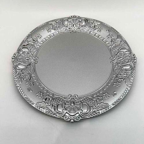 Plato Base 33cm Rococo#3 Plateado