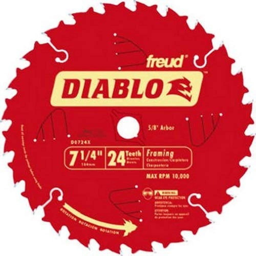 Freud D0724a Diablo 7-1/4-inch 24 Tooth Atb Framing Saw Blad