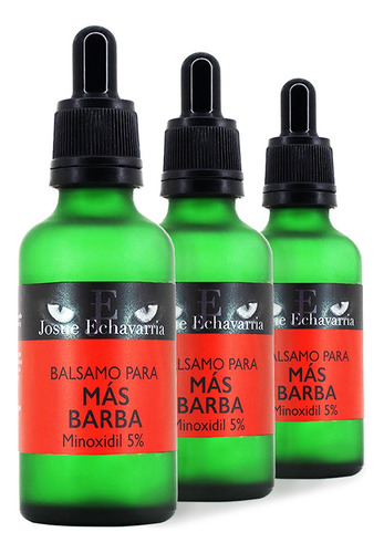 3 Balsamos Para Mas Barba Minoxidil 5% Con Bergamota 150ml