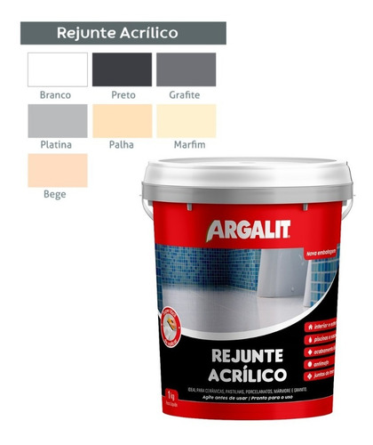 Imagem 4 de 9 de Rejunte Acrílico Para Piso E Azuleijo Impermeavél 1kg Elit