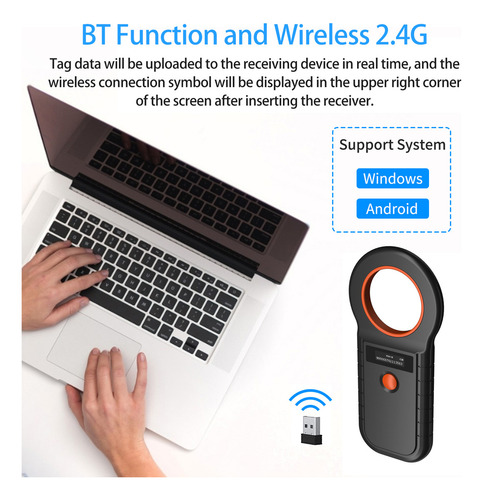 Lector De Escáner De Microchip Animal Portátil Bt+tela Usb O