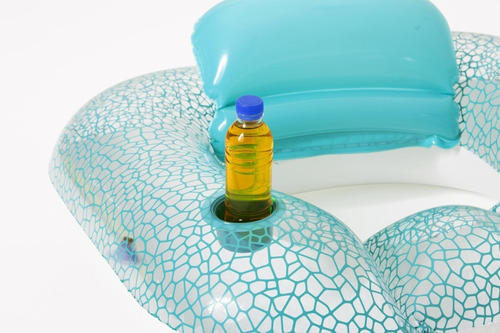Imagen 2 de 6 de Sillon Colchoneta Inflable Con Posavaso Bestway Para Pileta