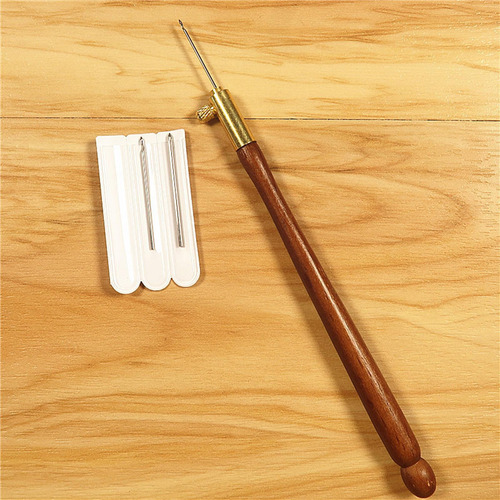 Gancho De Ganchillo Bordado Francés Brown_wooden