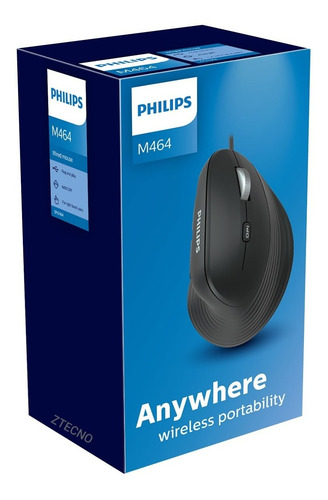 Imagen 6 de 7 de Mouse Vertical Philips M464 Cable Usb 6400dpi Pc Notebook