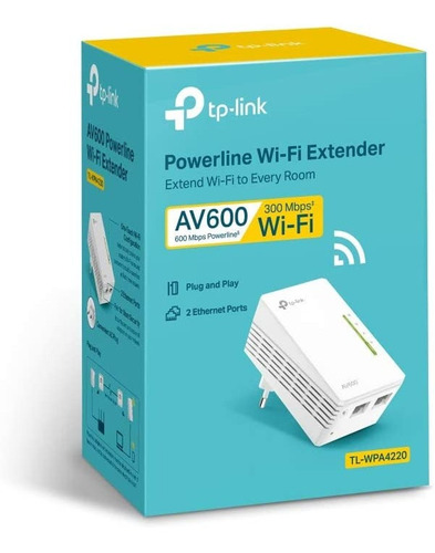 Extensor Powerline Wifi Av600 A 300mbps Tp-link Tl-wpa4220