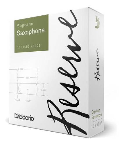Caña D'addario Reserve Dir1025 para saxofón soprano 2.5 (10 unidades)