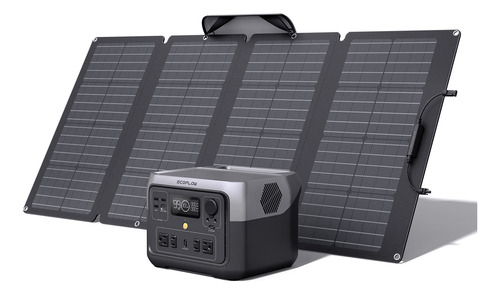 Generador Solar Portátil Y Panel De 160 W Para Camping