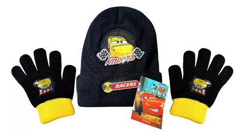 Kit Inverno Infantil Carros Disney : Touca / Gorro + Luvas