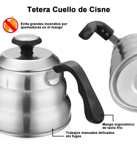 Jarra Tetera Cuello Cisne Termómetro Acero Inoxidable 700 Ml