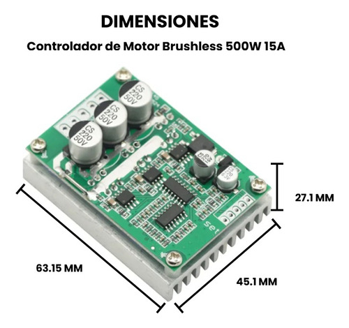 Controlador De Motor Brushless 500w 15a 12-36v Dc