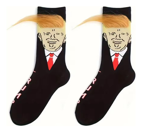 Calcetines Donald Trump Calcetas Presidente Donald Trump 3d Negro 3d Estampado Unitalla