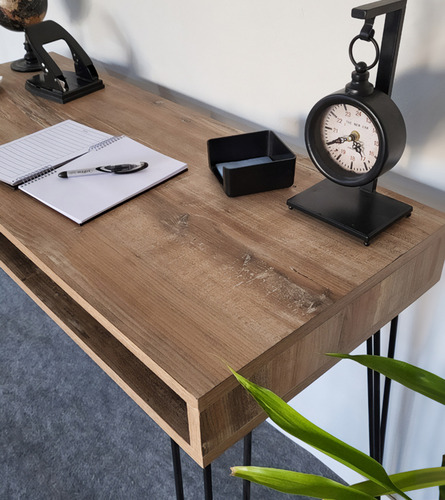 Escritorio Industrial Dielfe LIE110 - 44 cm - 110 cm - 80 cm - Atakama/Negro