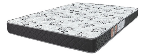 BF Colchões D33 Bordados colchão de casal espuma cor branco e preto 138 cm x 188 cm 