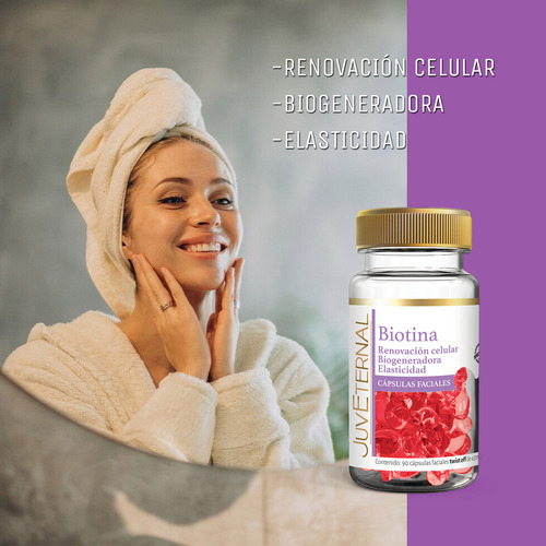 Juveternal 2x1 Cápsulas Faciales De Biotina 90 Cápsulas C/u Momento De Aplicación Día/noche Tipo De Piel Todo Tipo De Piel