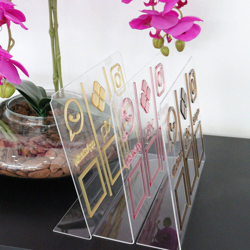 Placa Pix,whats E Insta Qr Code Cristal - Kit 2 Unidades