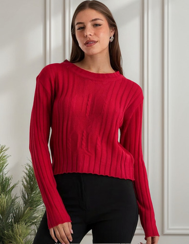 Sweater Mujer Acrílico Escote Redondo Lupe