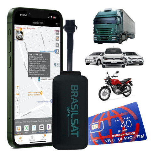 Rastreamento Veicular Gps Com Chip Aplicativo Em Tempo Real