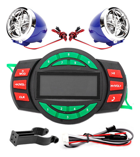 Reproductor De Mp3 Lcd Impermeable Para Motocicleta Bt Y Alt