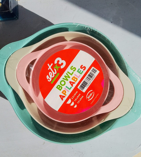 Set Bowls De Plastico Apilables X3 Star.co