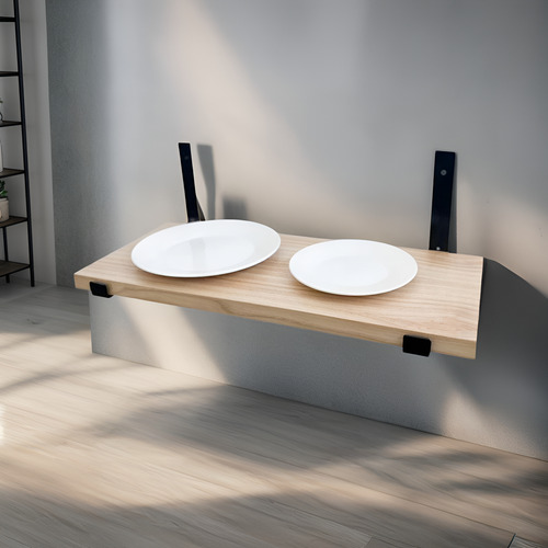 Estante Repisa Cocina Mensula Hierro-paraiso 60 X 25cm Marrón Claro