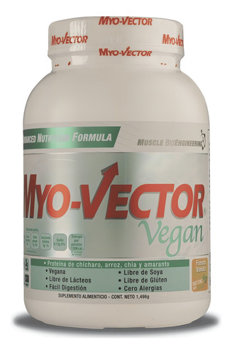 Proteina Myo Vector Vegan 3.3 Lbs Vegana 44 Porciones Sabor Vainilla