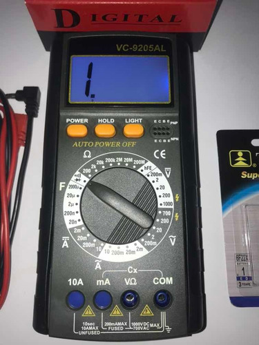 Imagen 2 de 3 de Tester Multimetro Digital Vc9205 Al !!!! O F E R T A !!!!