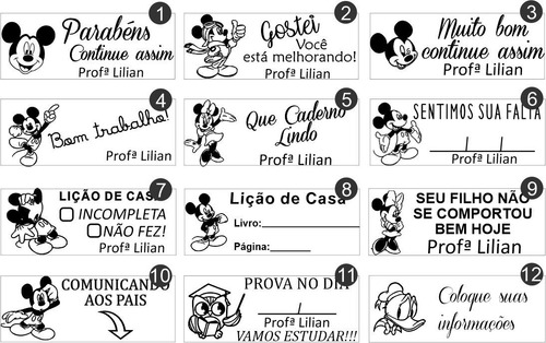 Carimbo Personalizado Professor - Kit Com 06