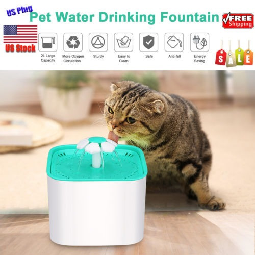 2l Automático Pet Bebedero Gato Perro Agua Dispensador 3 Cap