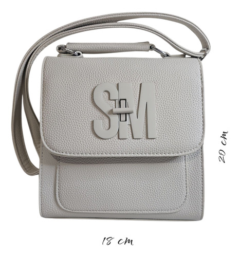 Bolsa De Dama Sm; 2 En 1 Crossbody Y Mochila. Beige Lisa Níquel Beige