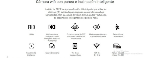 Imagen 3 de 9 de Cámara Wifi C6n De Ezviz Con Paneo E Inclinación Inteligente