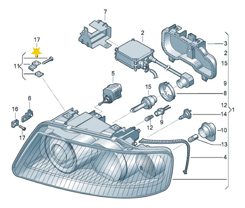 Kit Reparación Faro Audi A3 / S3 8l 99 00 01 02 03