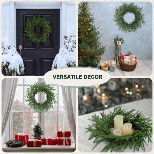 Corona De Pino De Navidad 50 A 56 Cm Para Puerta Delantera