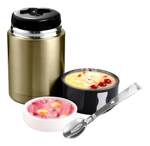 Termo Con Cuchara Para Alimentos Acero 800ml Portatil 9459