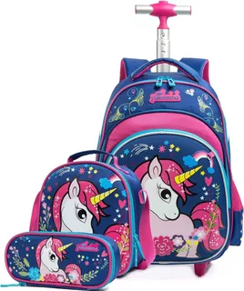 Mochila Con Ruedas Set Completo Para Niñas Importado De Usa