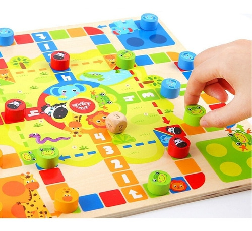 Jogo 2 Em 1 - Ludo E Cobras E Escadas Jogo De Educativo 