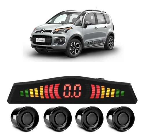 Sensor De Ré Estacionamento Preto 4 Pontos Citroen Aircross