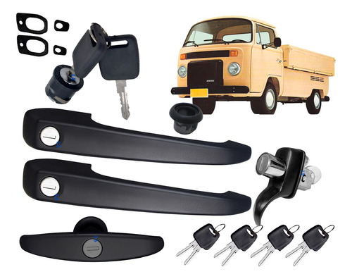 Kit Maçaneta Porta Chave Kombi Pick Up Cabrita