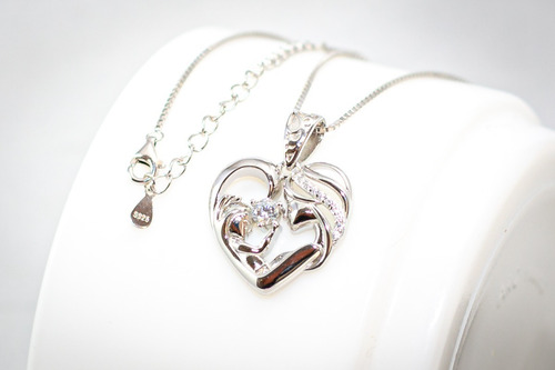Collar Plata 925 Mamá Bebé Amor De Madre / Aranyjoyas