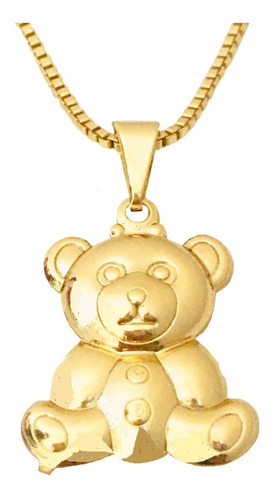 Gargantilha Feminina Pingente Ursinho Gummy Bear Banhado Cor Dourado