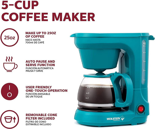 Cafetera Compacta Para 5 Tazas, Lla Conveniente Y Fã...