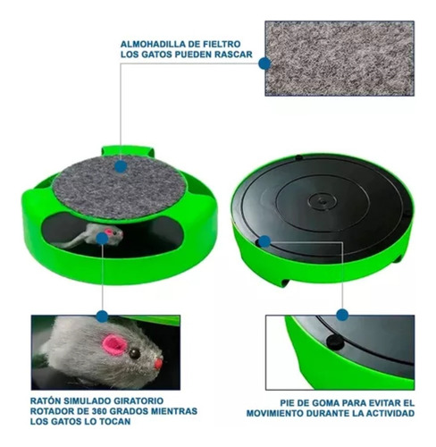 Juguete Para Gato Interactivo Con Atrapa Ratones