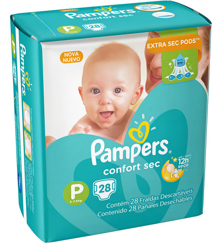 Fralda Infantil Pampers Confort Pacotão P Pc