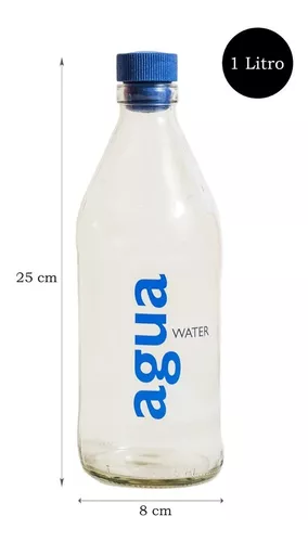 12 Botellas Vidrio 1 Litro Bazar Agua Tapon Deco D+m Bazar