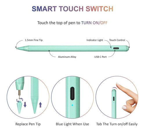 Pen De Lápiz Óptico Para iPad Pro & Air, Compatible Con De Y